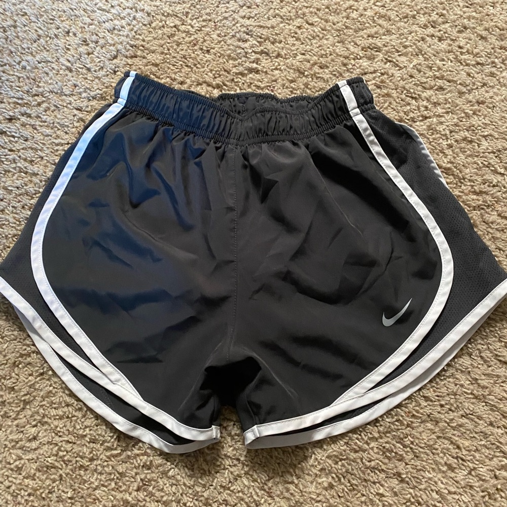 Dark Grey and White Athletic Shorts